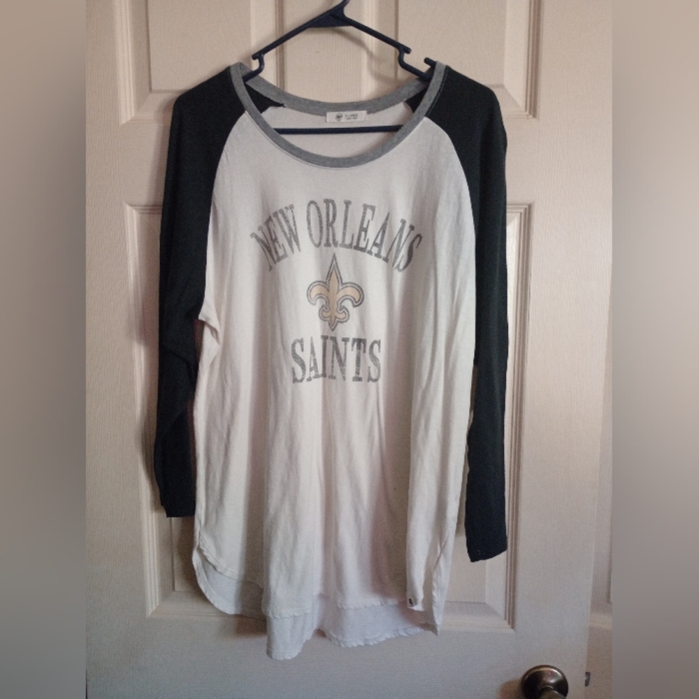 47 New Orleans Saints Women's Long Sleeve Shirt - Black & White Size XL
